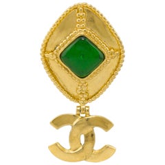 1996 Fall Collection Chanel Pin with Green Stone