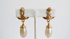 1996 Fall/Winter Chanel Mademoiselle Turn-lock Drop Earrings