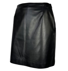 1996 Gianni Versace Couture Minifalda de piel vegana negra