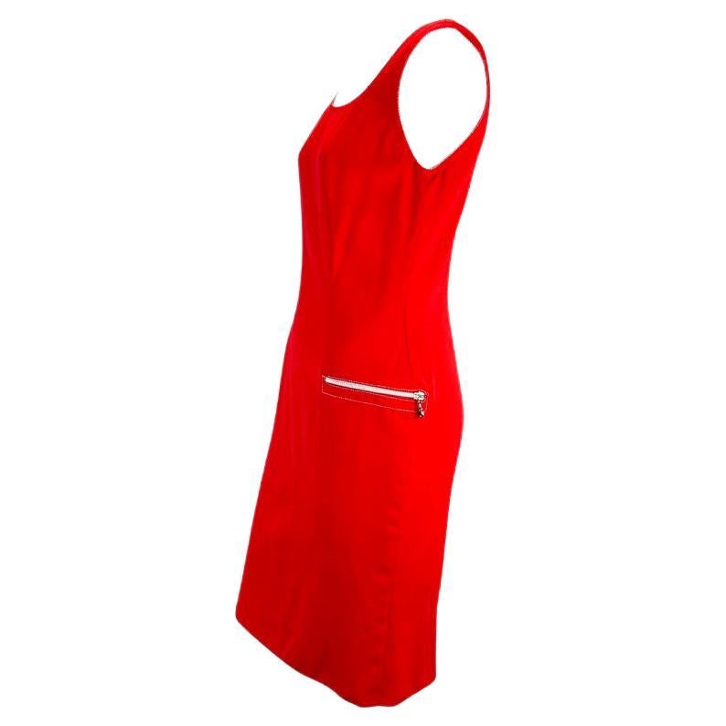 1996 Gianni Versace Couture Red Zip Medusa Dress For Sale 2