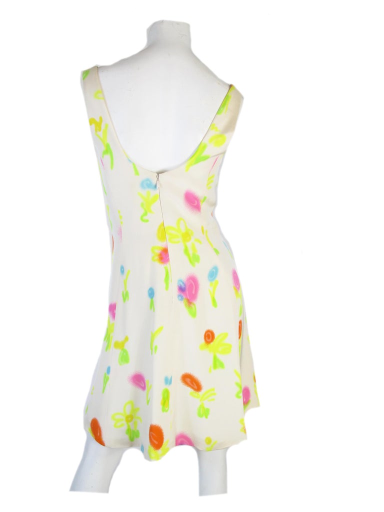 1996 Gianni Versace Neon Print Mini Dress with Medusa Accents at ...