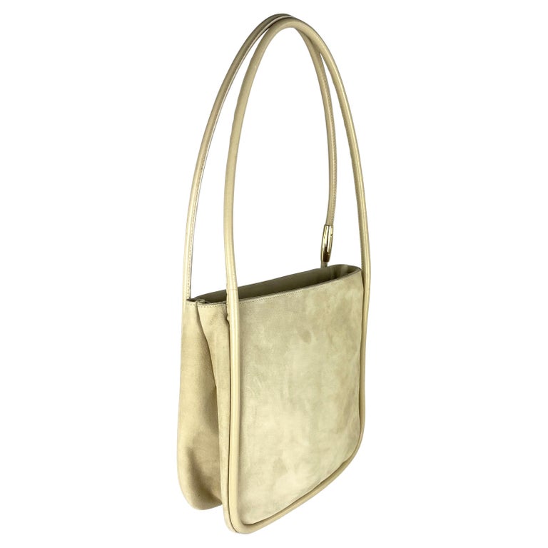 1996 Gucci by Tom Ford Beige Suede Leather Hoop Shoulder Bag NWT For ...