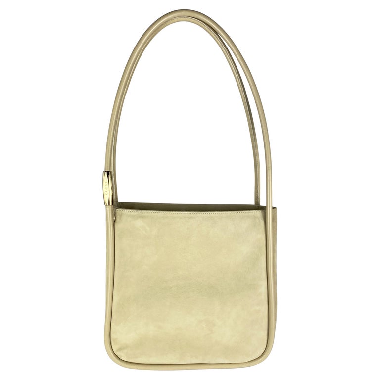 1996 Gucci by Tom Ford Beige Suede Leather Hoop Shoulder Bag NWT For ...