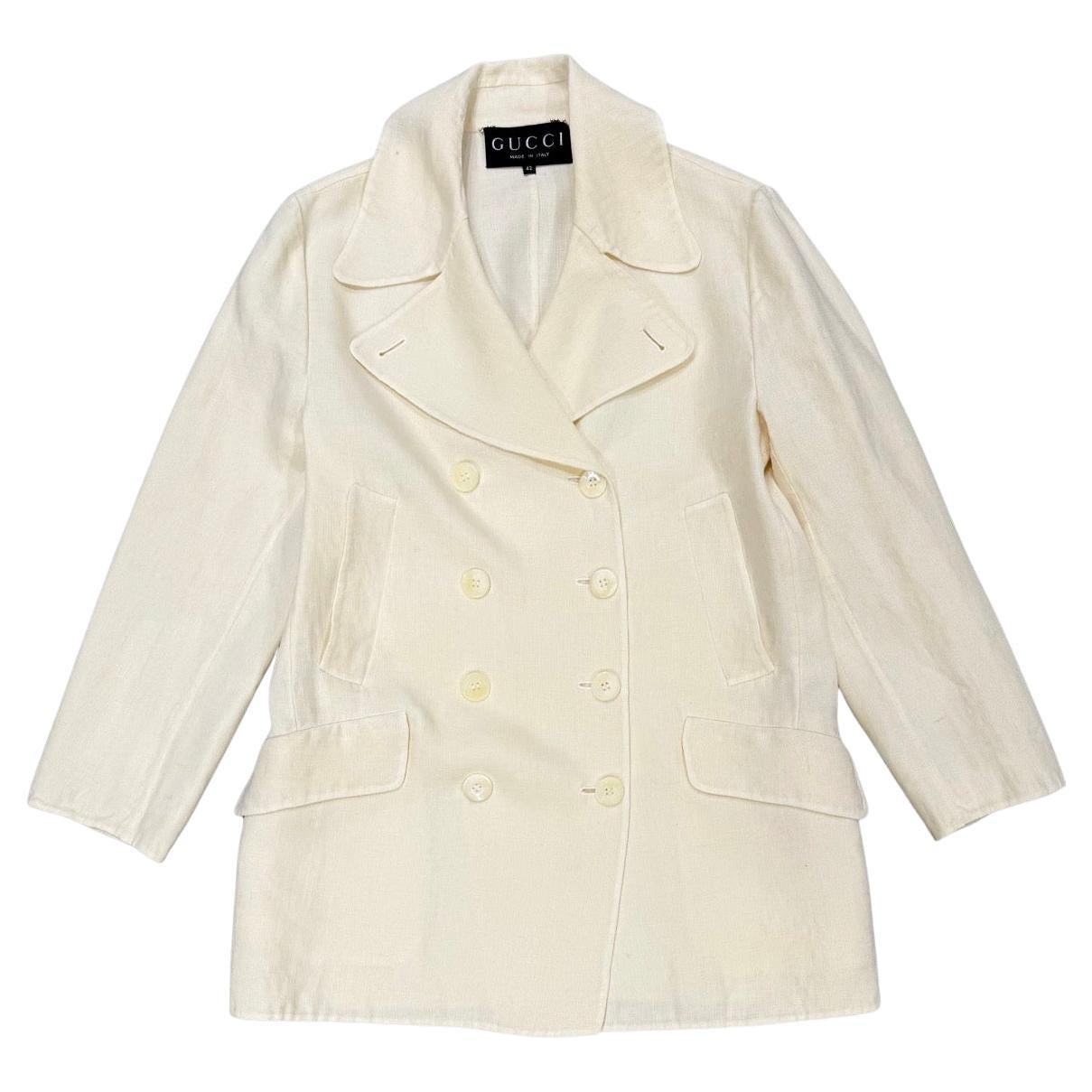 1996 Gucci by Tom Ford caban linen coat