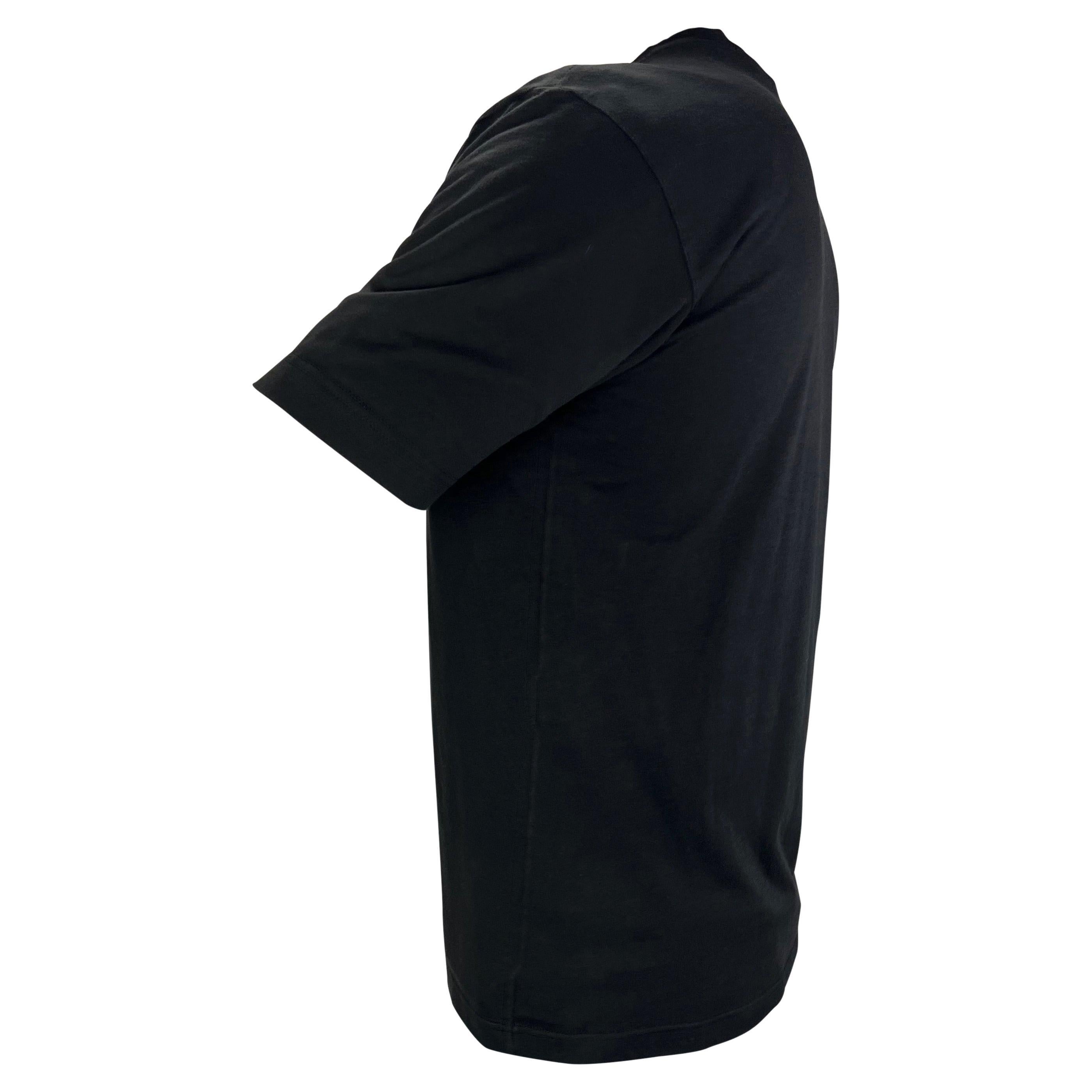 Noir 1996 Gucci by Tom Ford T-shirt en coton noir brodé du logo pour hommes en vente