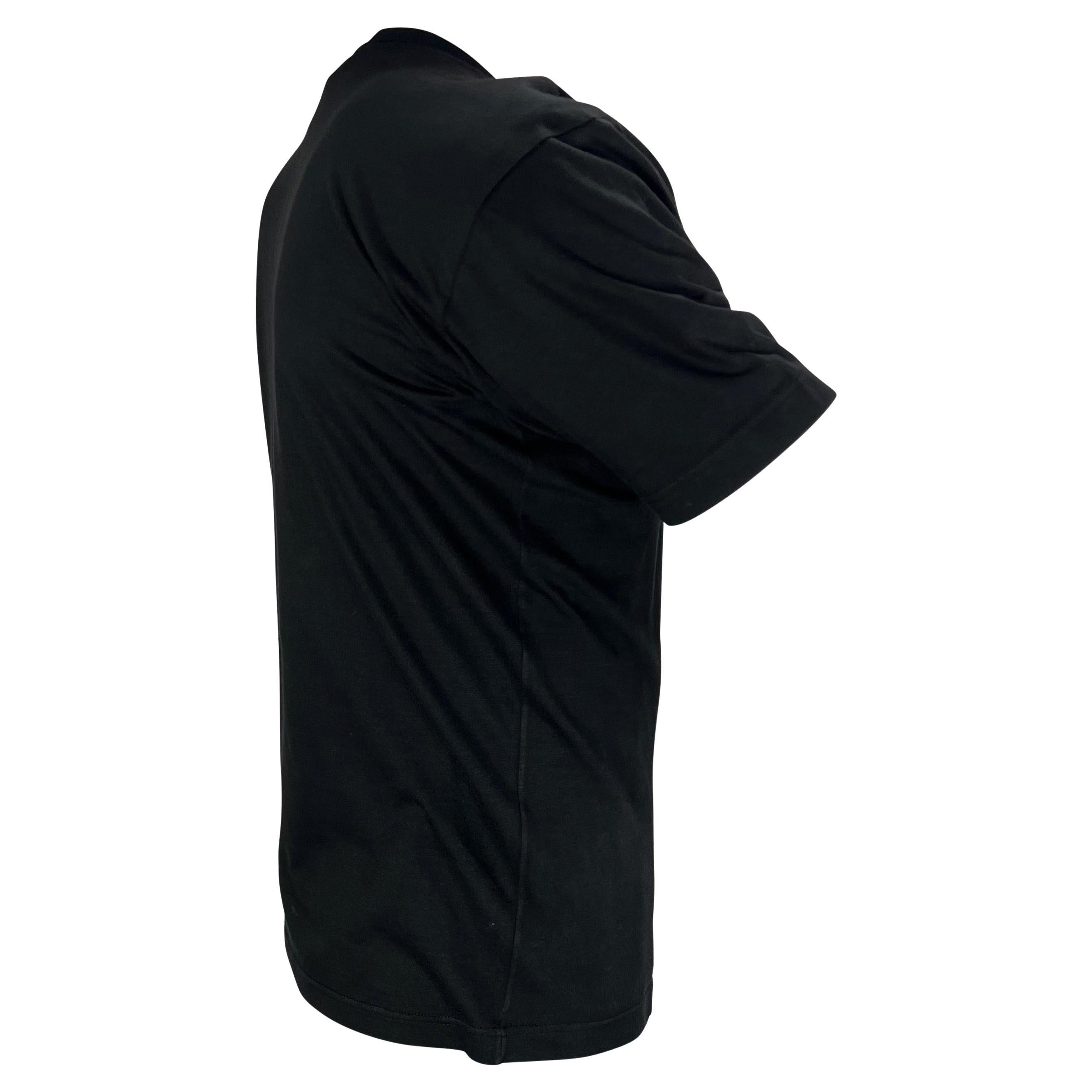 1996 Gucci by Tom Ford T-shirt en coton noir brodé du logo pour hommes Pour hommes en vente