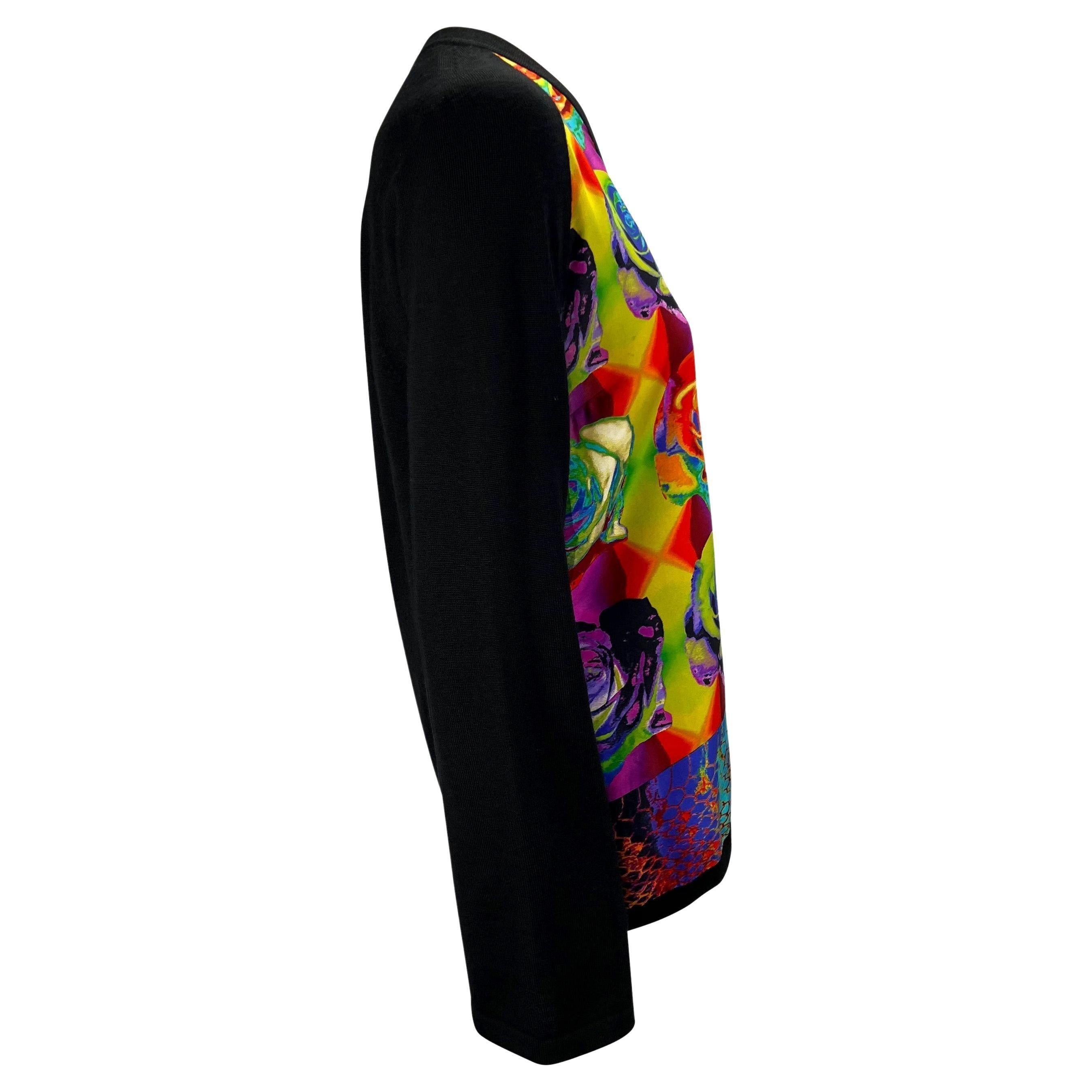 De las mujeres 1996 Gucci by Tom Ford Sudadera psicodélica con panel de lana y estampado de seda en venta