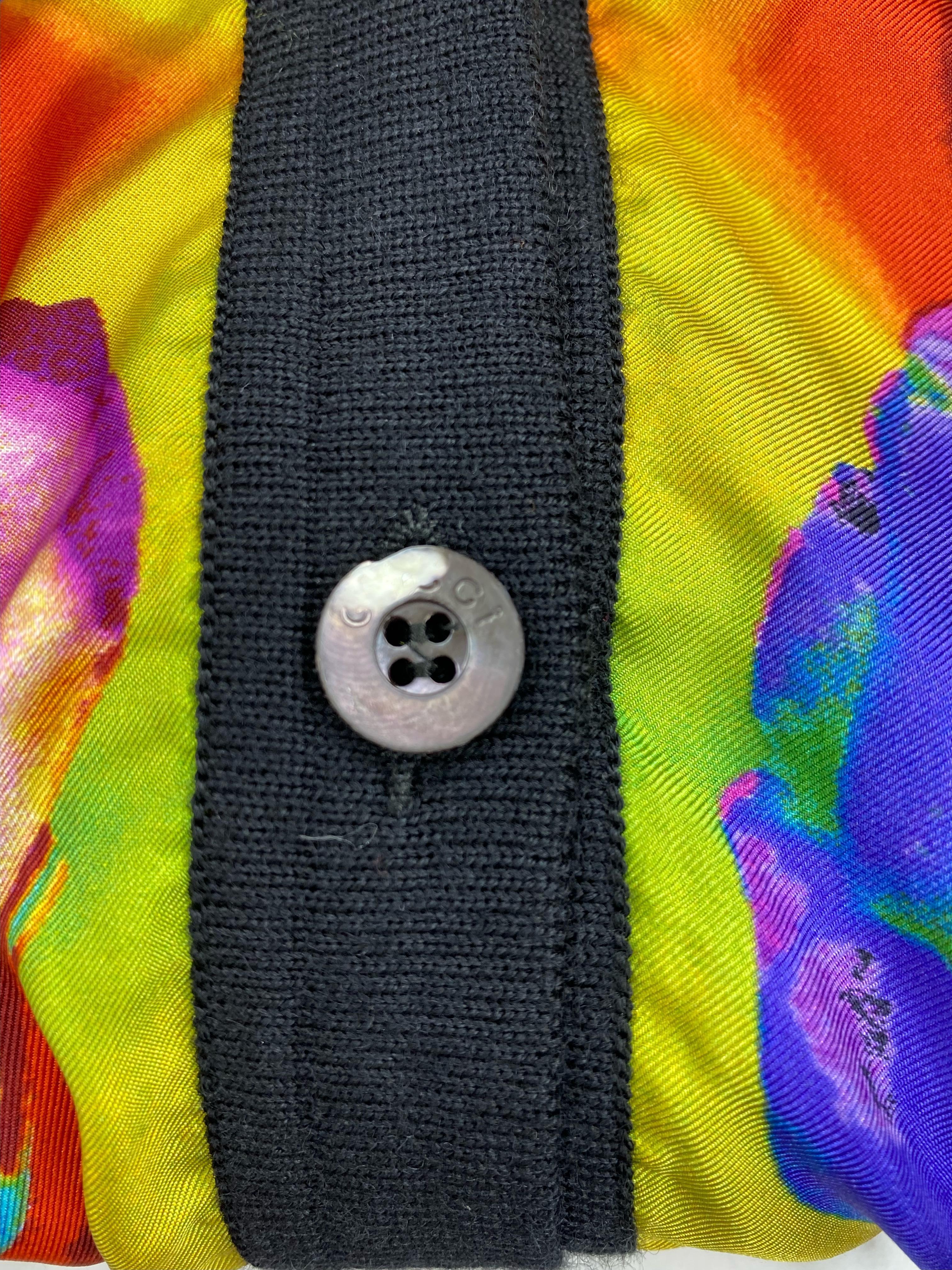 1996 Gucci by Tom Ford Sudadera psicodélica con panel de lana y estampado de seda en venta 2