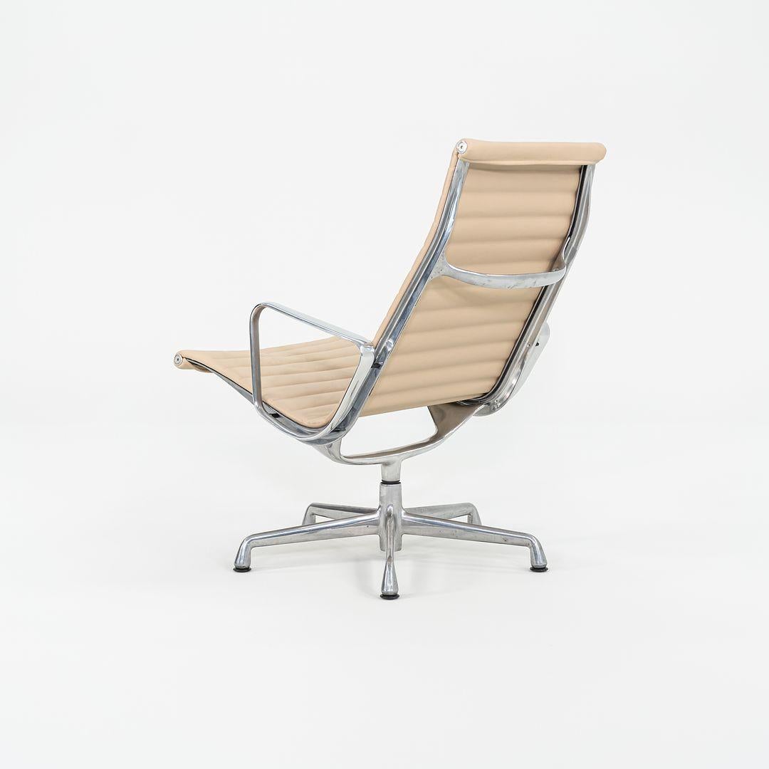 Modern 1996 Herman Miller Eames Aluminum Group Lounge Chair in Tan Leather Antler Base For Sale