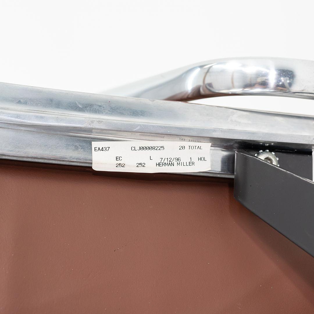 1996 Herman Miller Eames Soft Pad Chefsessel Brown Leder 2x vorhanden im Angebot 3