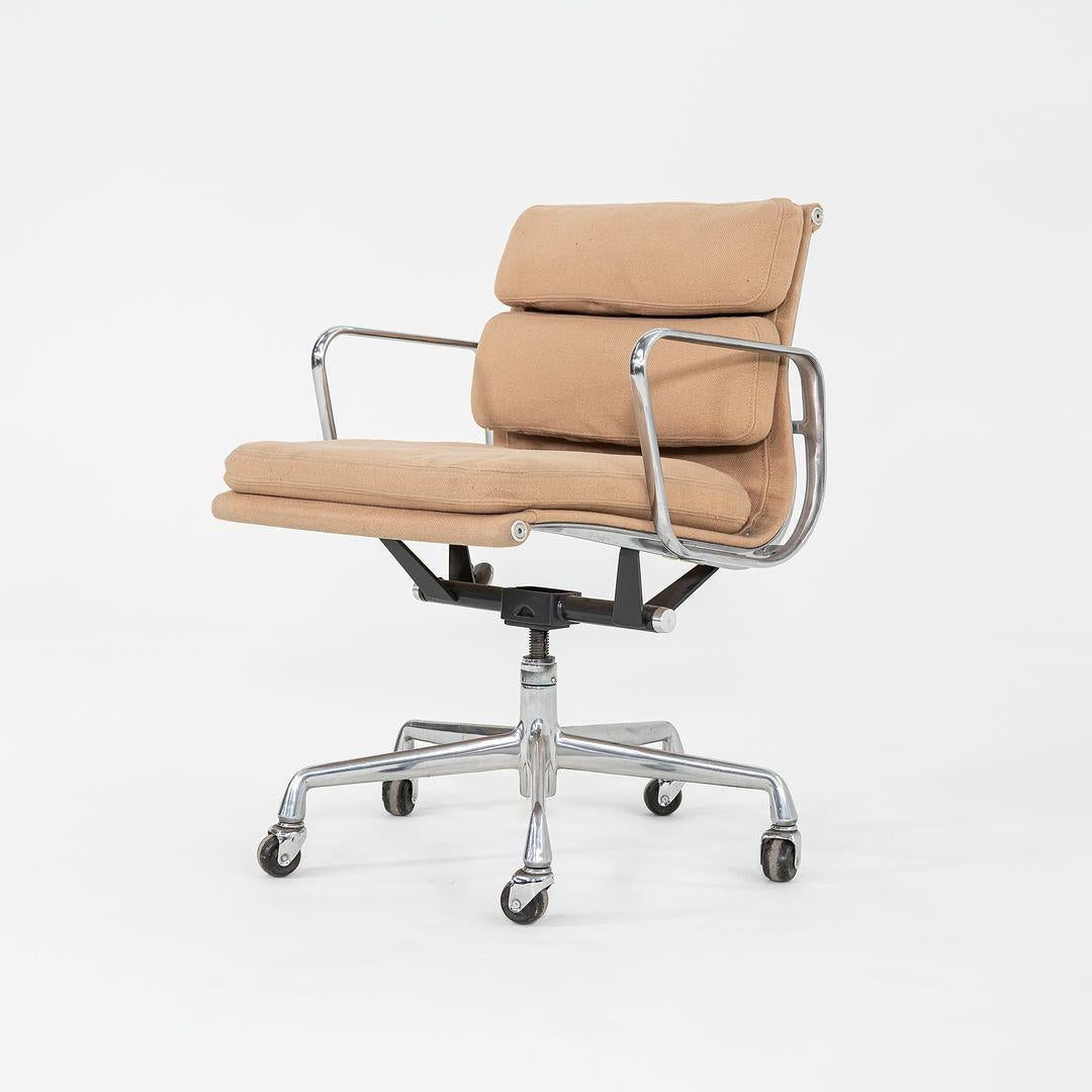 Modern 1996 Herman Miller Eames Soft Pad Management Desk Chairs in Tan Hopsack Fabric