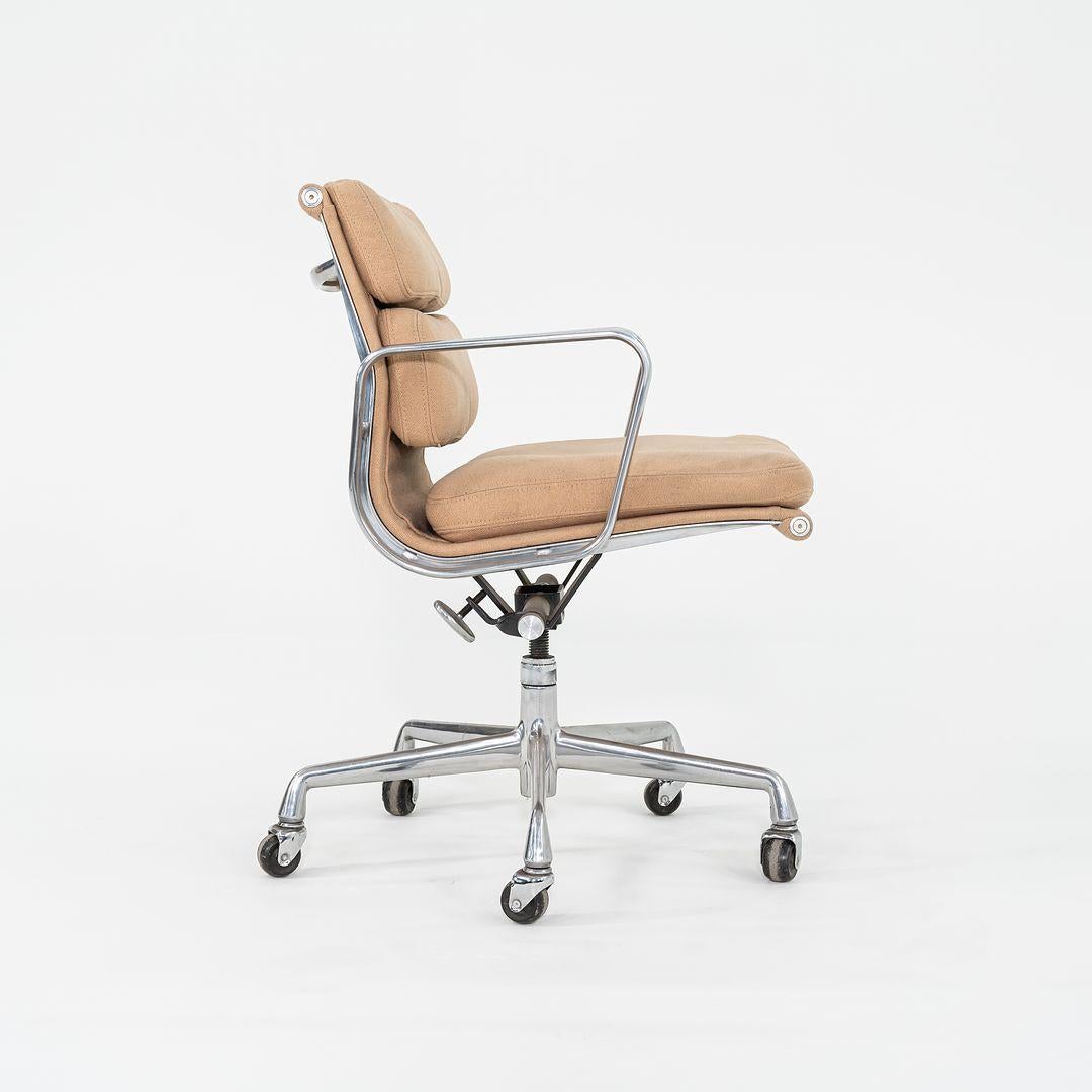 Aluminum 1996 Herman Miller Eames Soft Pad Management Desk Chairs in Tan Hopsack Fabric