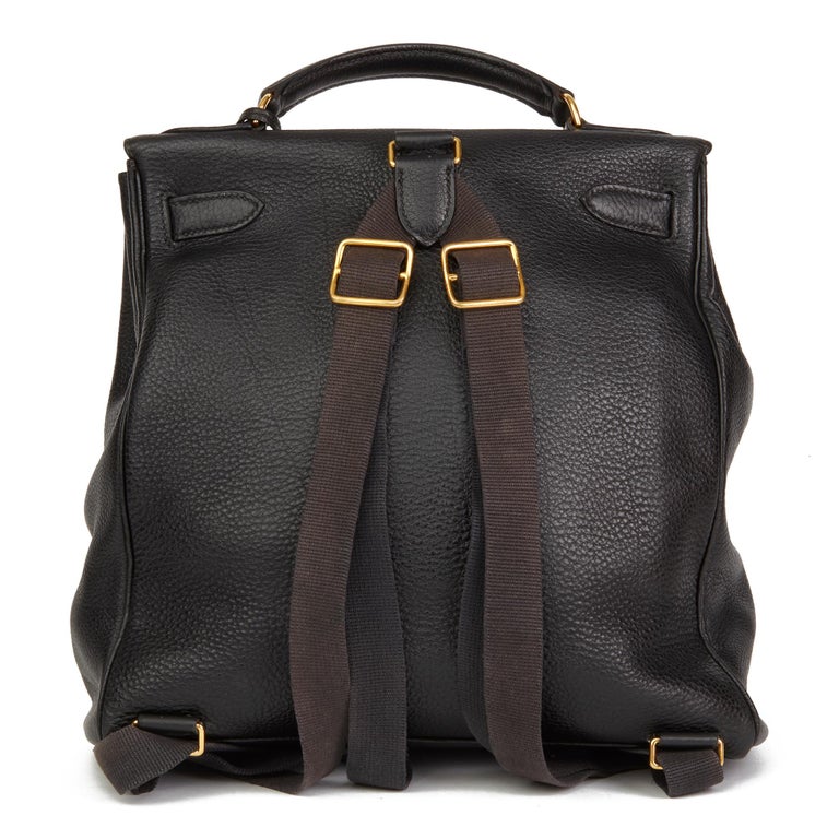 1996 Hermes Black Togo Leather Vintage Kelly Ado Backpack at 1stDibs