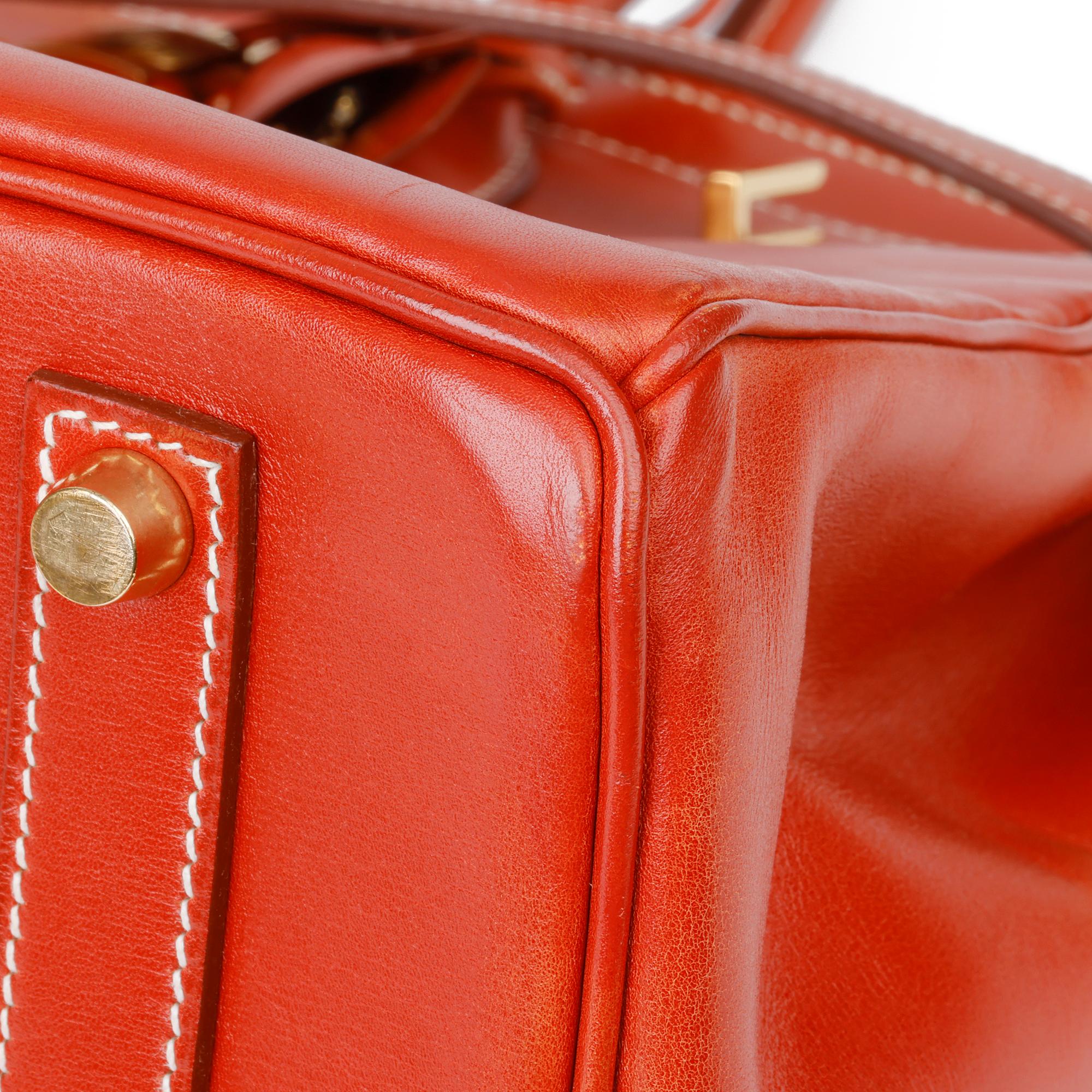 1996 Hermes Brique Box Calf Leather Vintage Birkin 35cm Retourne 6
