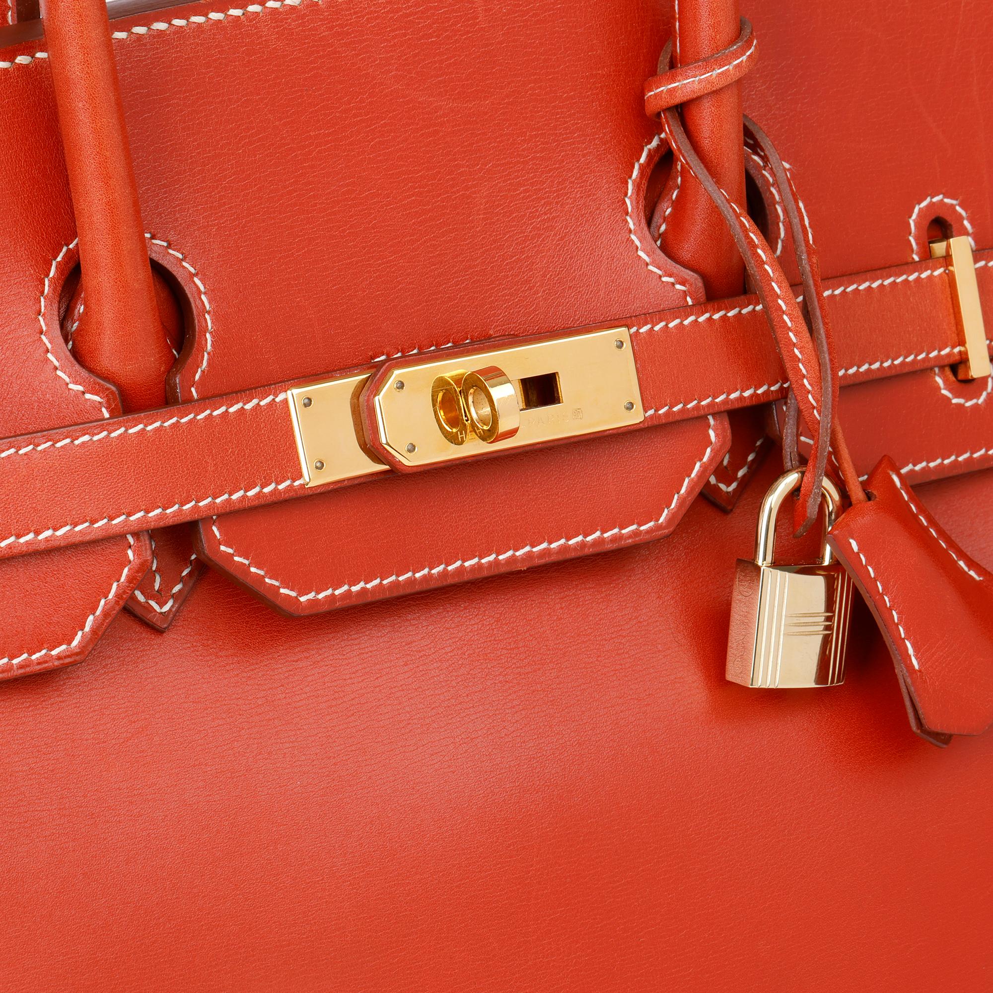 1996 Hermes Brique Box Calf Leather Vintage Birkin 35cm Retourne 2