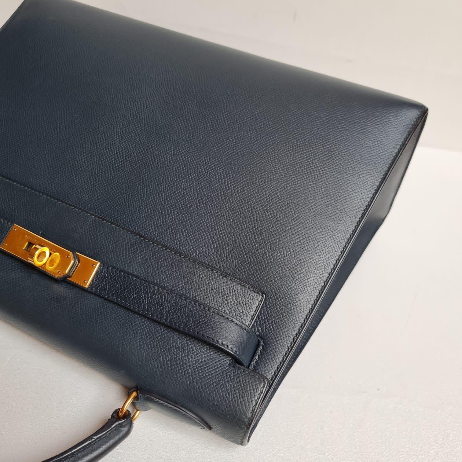 1996 Hermes Navy Epsom Leather Kelly 32 Bag 1