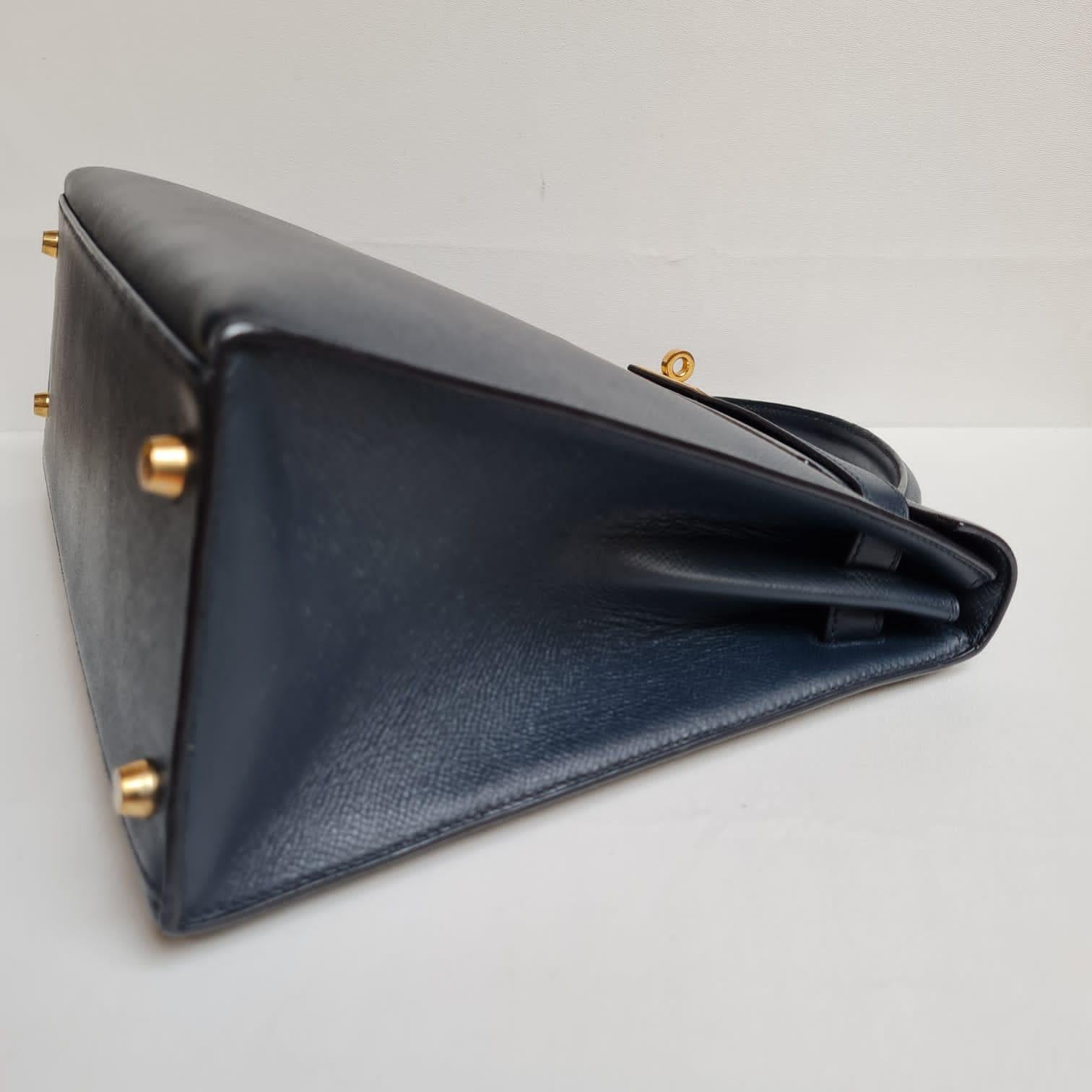 1996 Hermes Navy Epsom Leather Kelly 32 Bag 3