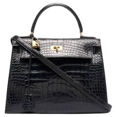 Hermès Bourgogne Niloticus Crocodile Kelly Sellier 28 QGB0WN0P0B001