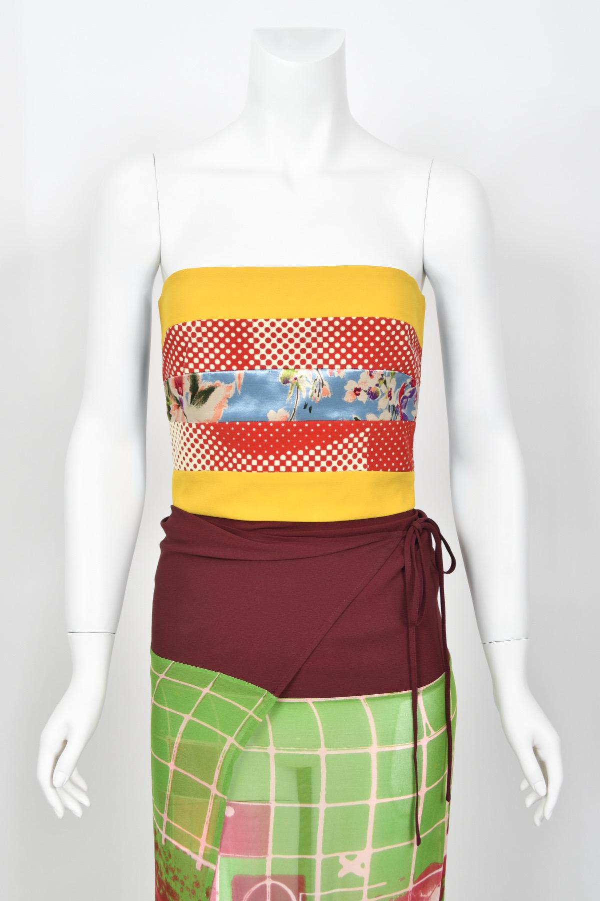 Robe bustier en soie graphique « Sex and the City » Jean Paul Gaultier Cyberbaba, 1996 4