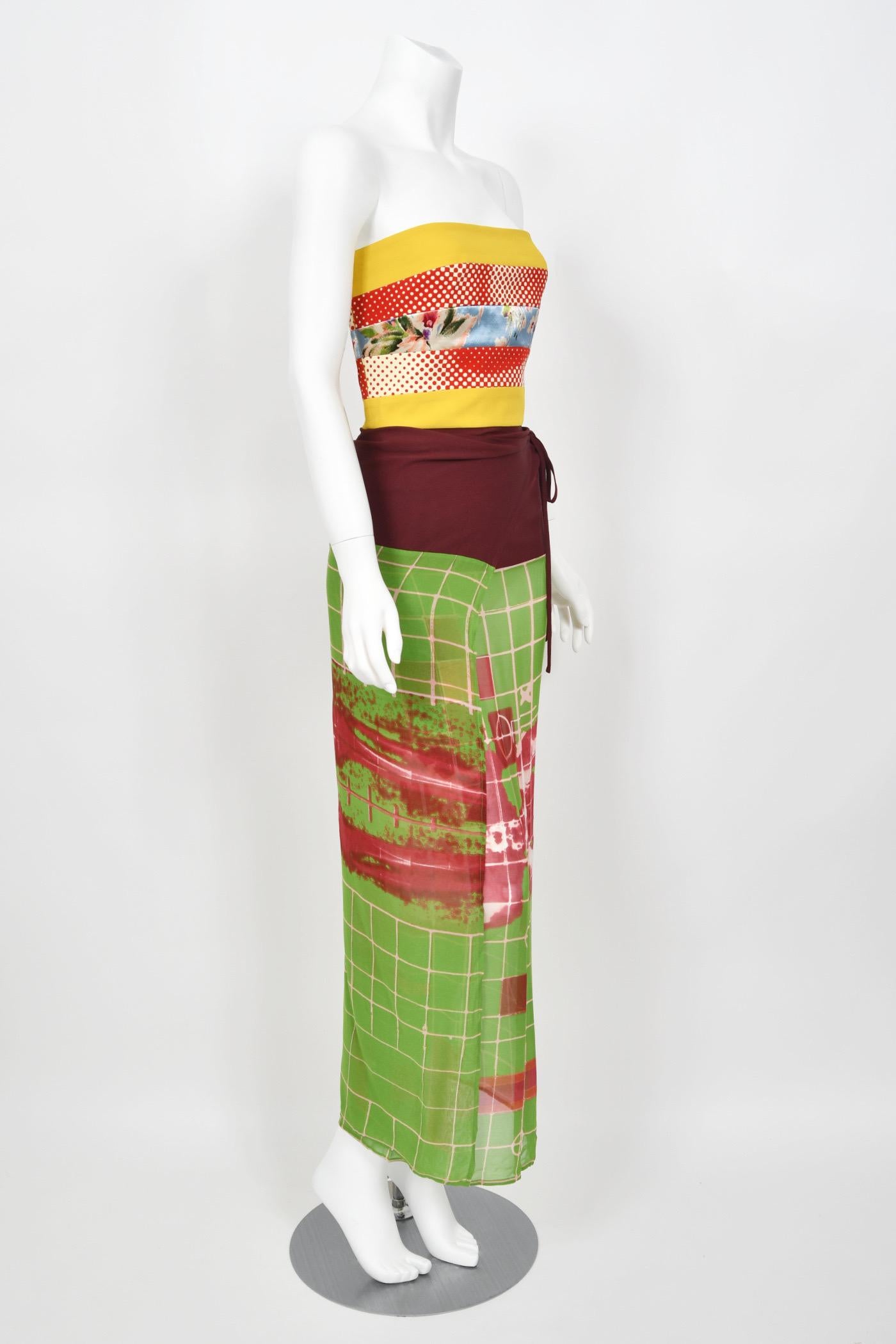 Robe bustier en soie graphique « Sex and the City » Jean Paul Gaultier Cyberbaba, 1996 6