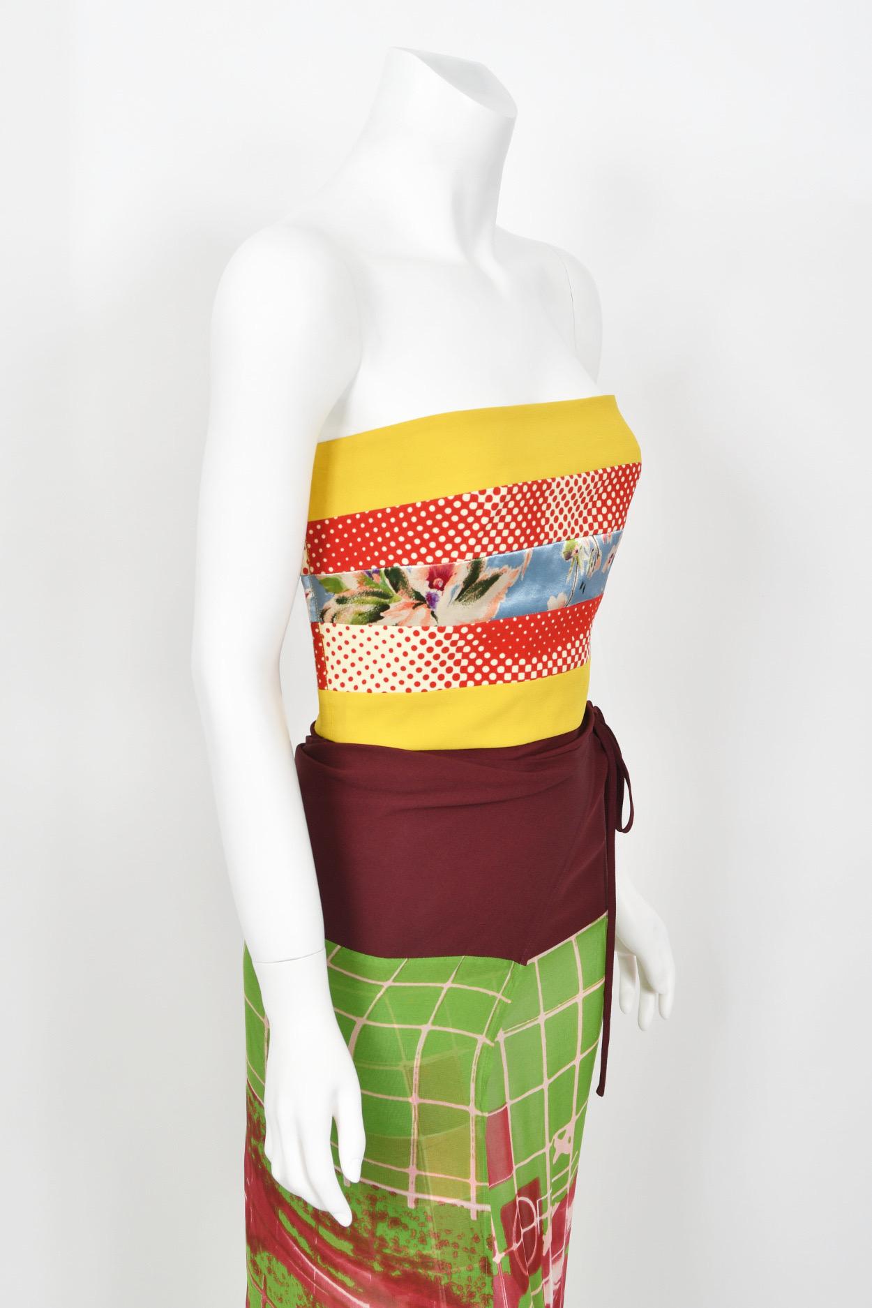 Robe bustier en soie graphique « Sex and the City » Jean Paul Gaultier Cyberbaba, 1996 7