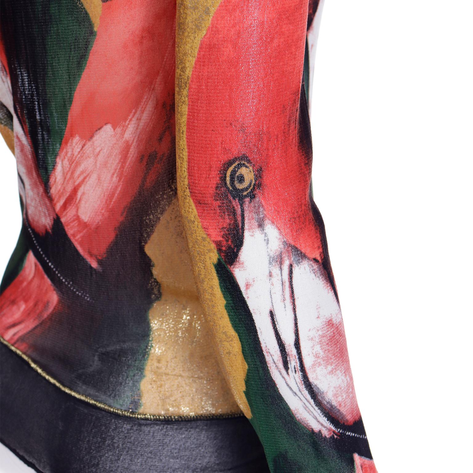 1996 Jean Paul Gaultier Flamingo Mesh Zip Front Collared Top Jacket 7