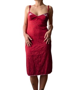 1996 Lolita Lempicka Rotes Schmetterlings-Dessous-Slipkleid