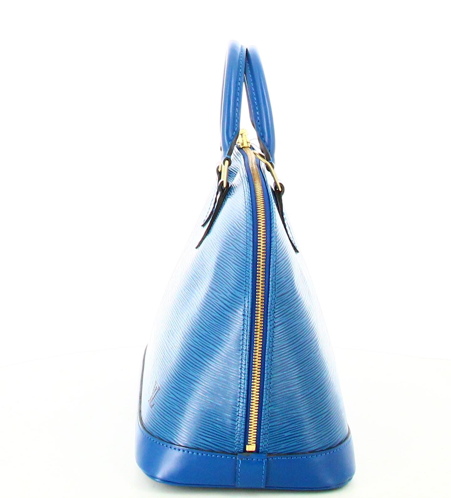 Women's 1996 Louis Vuitton Alma Bag Epi Blue Leather  For Sale