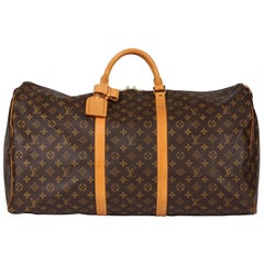 Louis Vuitton Vintage Monogram Keepall 55 Travel Duffle Bag Brown Cloth  ref.633898 - Joli Closet