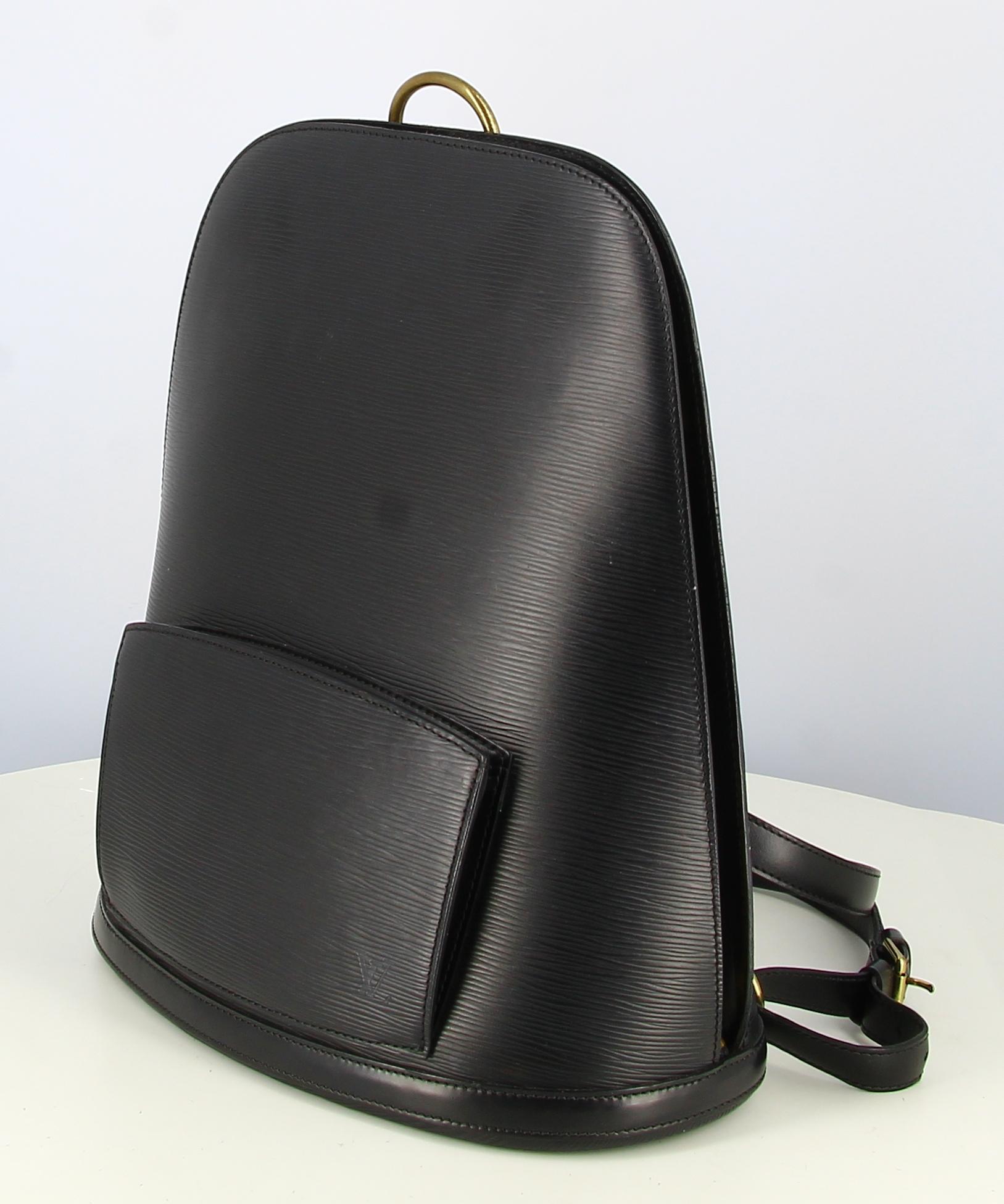 Women's 1996 Louis Vuitton Gobelins Backpack Leather Epi Black