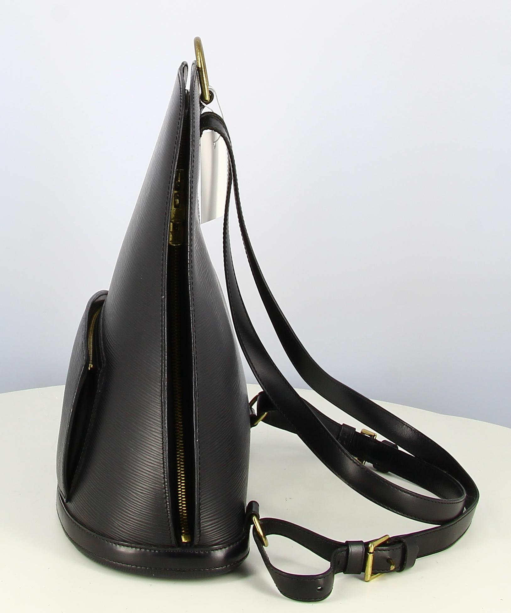 1996 Louis Vuitton Gobelins Backpack Leather Epi Black 1