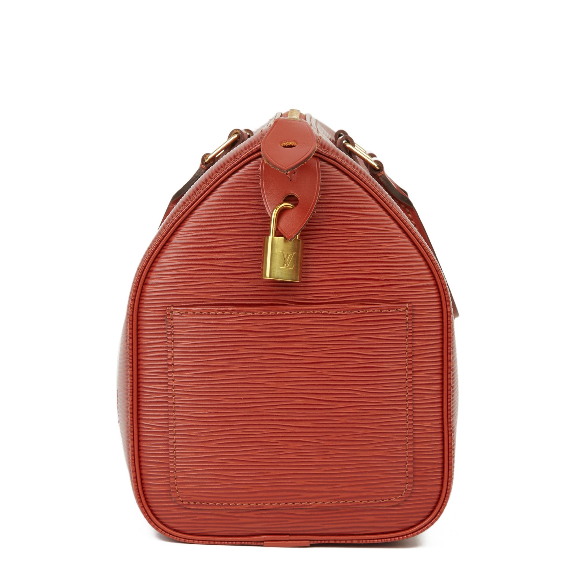 Brown 1996 Louis Vuitton Kenyan Fawn Epi Leather Vintage Speedy 25