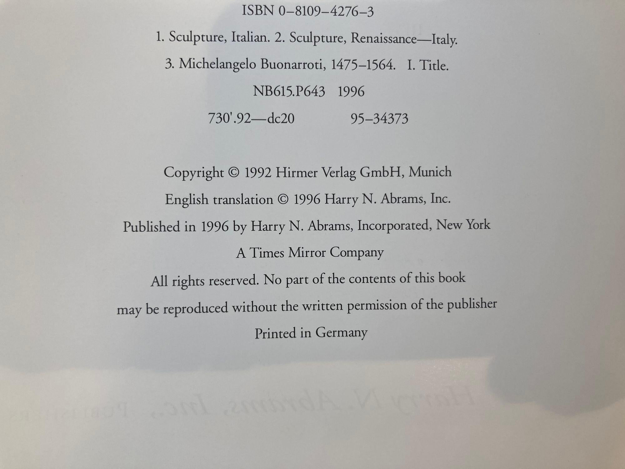 Livre à couverture rigide « Michelangelo And His World » de Joachim Poeschke, 1996 en vente 9