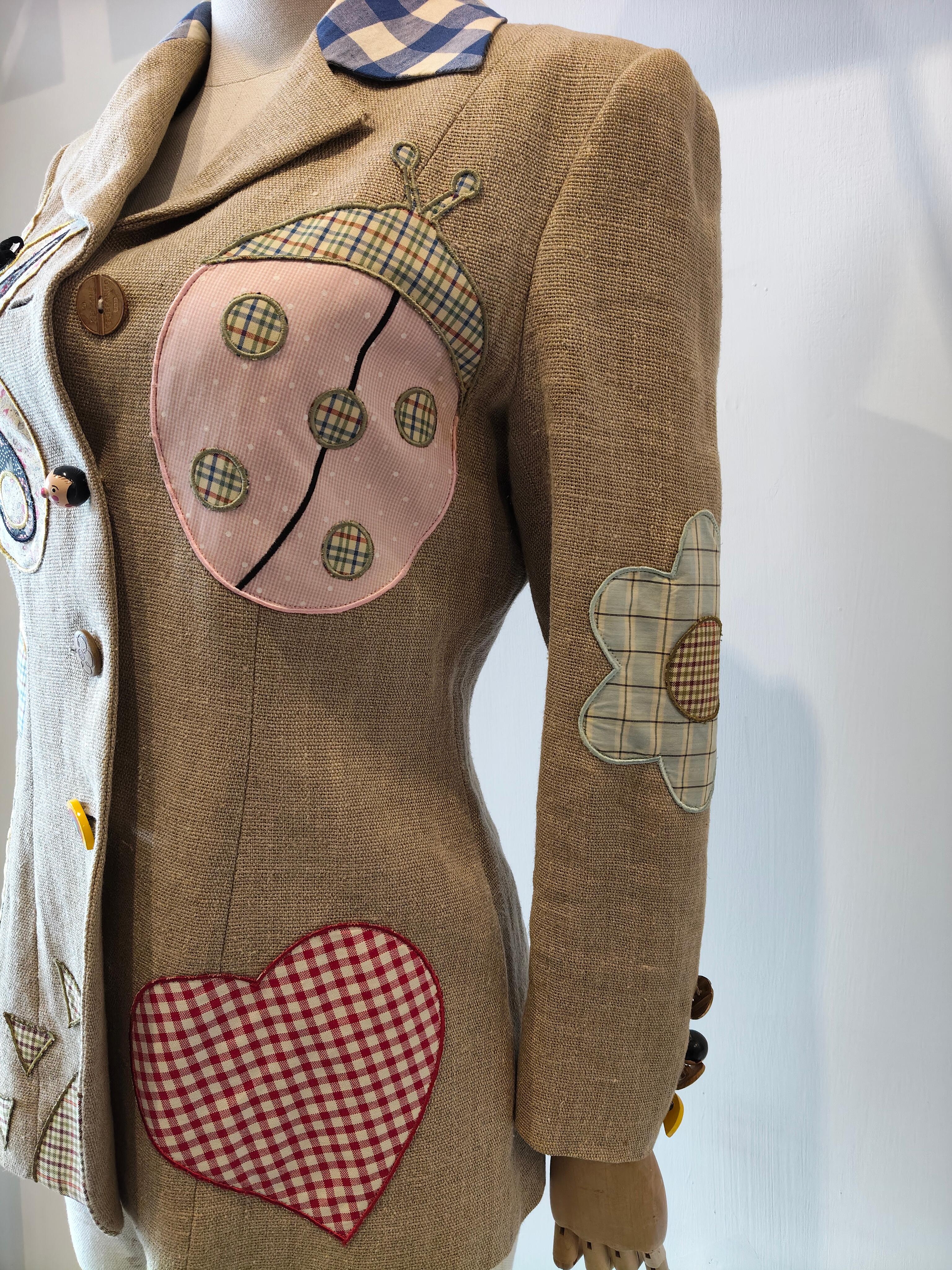 1996 Moschino Cheap and Chic Leinenblazer (Braun) im Angebot