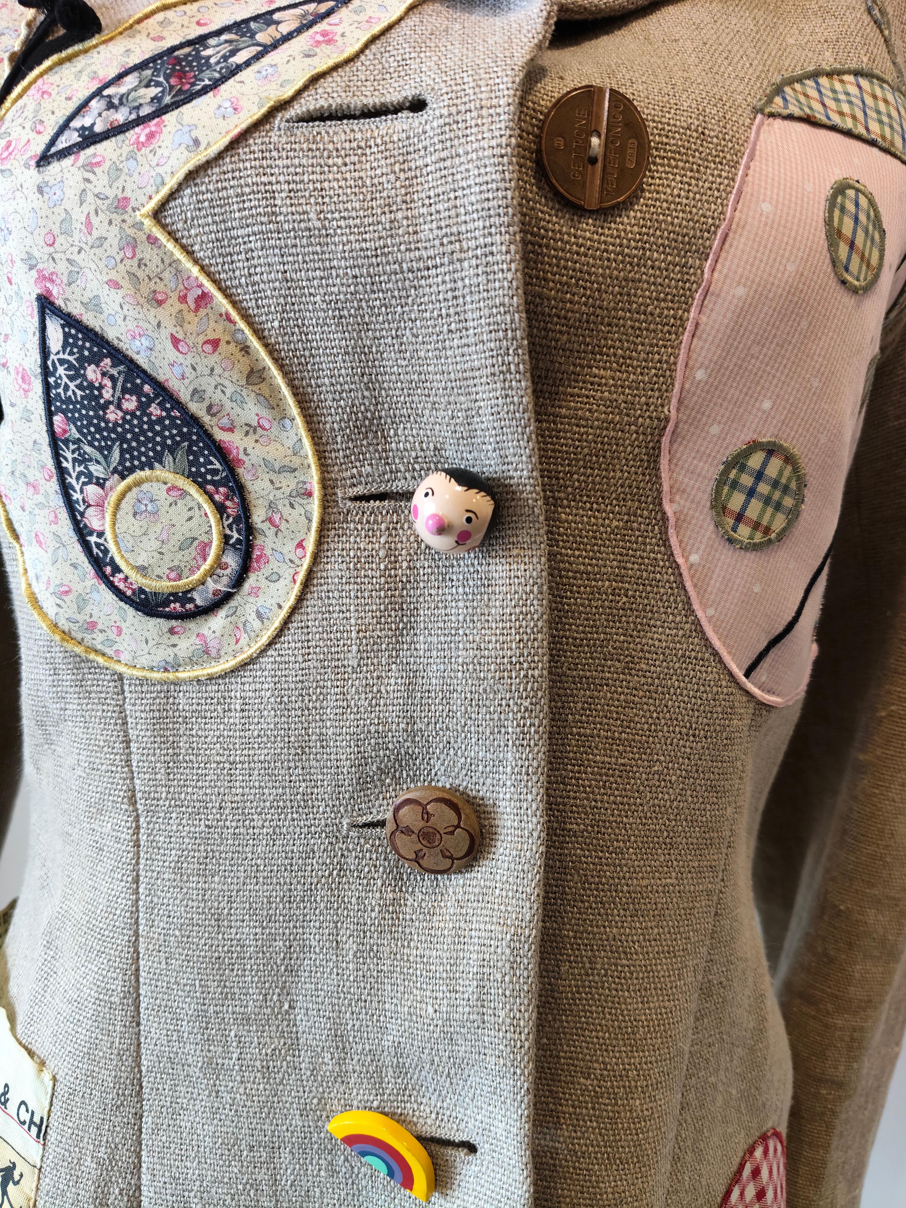 1996 Moschino Cheap and Chic Leinenblazer Damen im Angebot