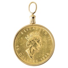 1996 Reina Isabel Hoja de Arce Canadiense 10 Dólar Moneda Colgante 1/4 OZ Oro Puro