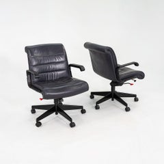 1996 Richard Sapper Management Desk Chair in Grey Leather with Pneumatic Base