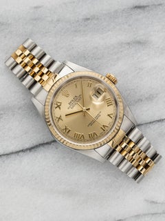 1996 Rolex Datejust 36 16233 Two-Tone Auto Champagne Roman Dial 36mm