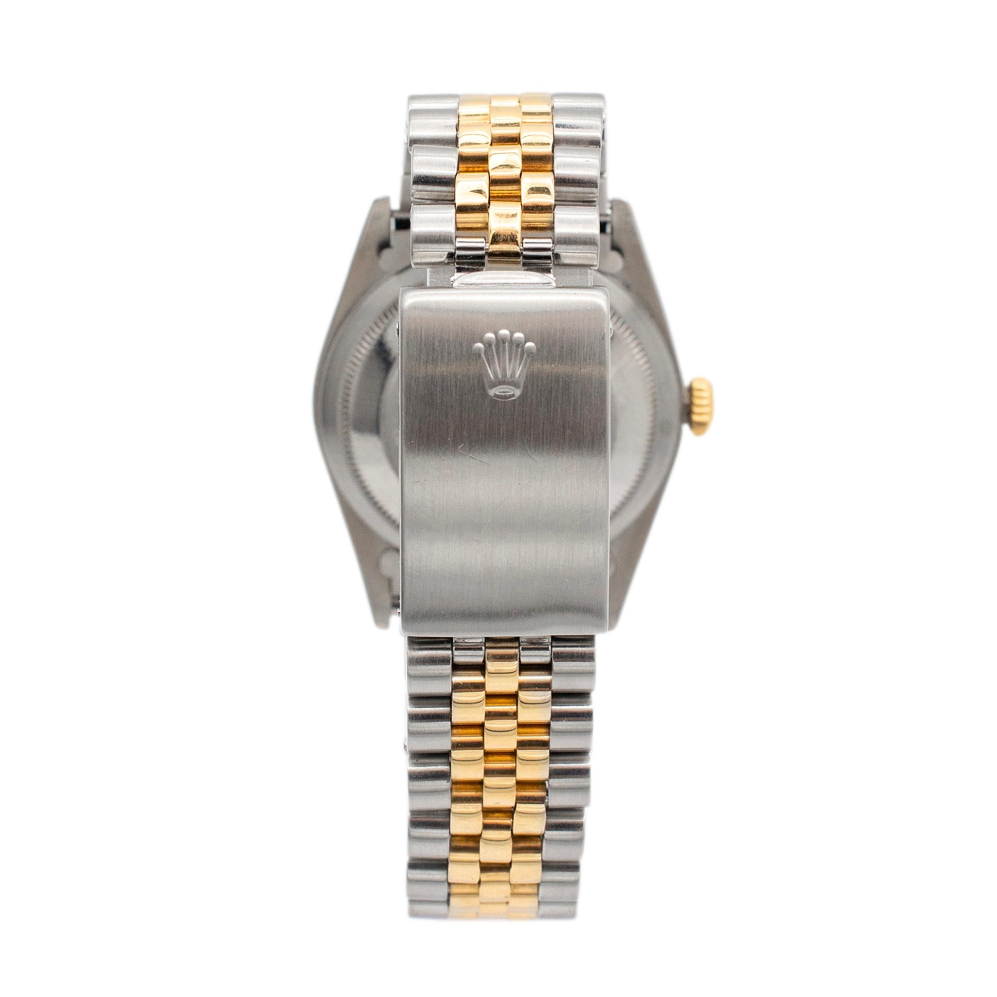 Women's or Men's 1996 Rolex Datejust 36MM 16233 Roman Dial Jubilee Yellow Gold Steel Watch