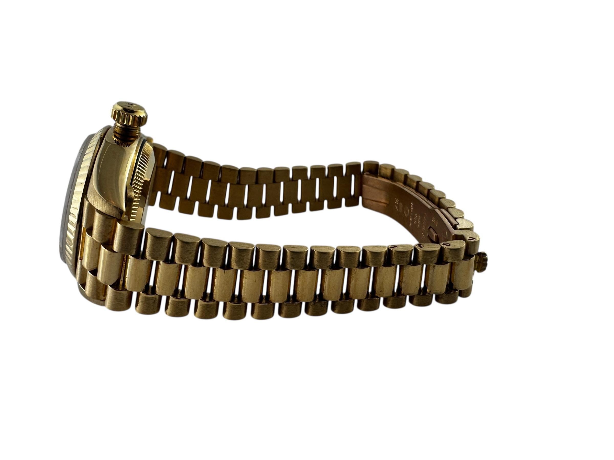 1996 Rolex Ladies 18K Yellow Gold Datejust Presidential Watch 69178 #21792 In Good Condition In Washington Depot, CT