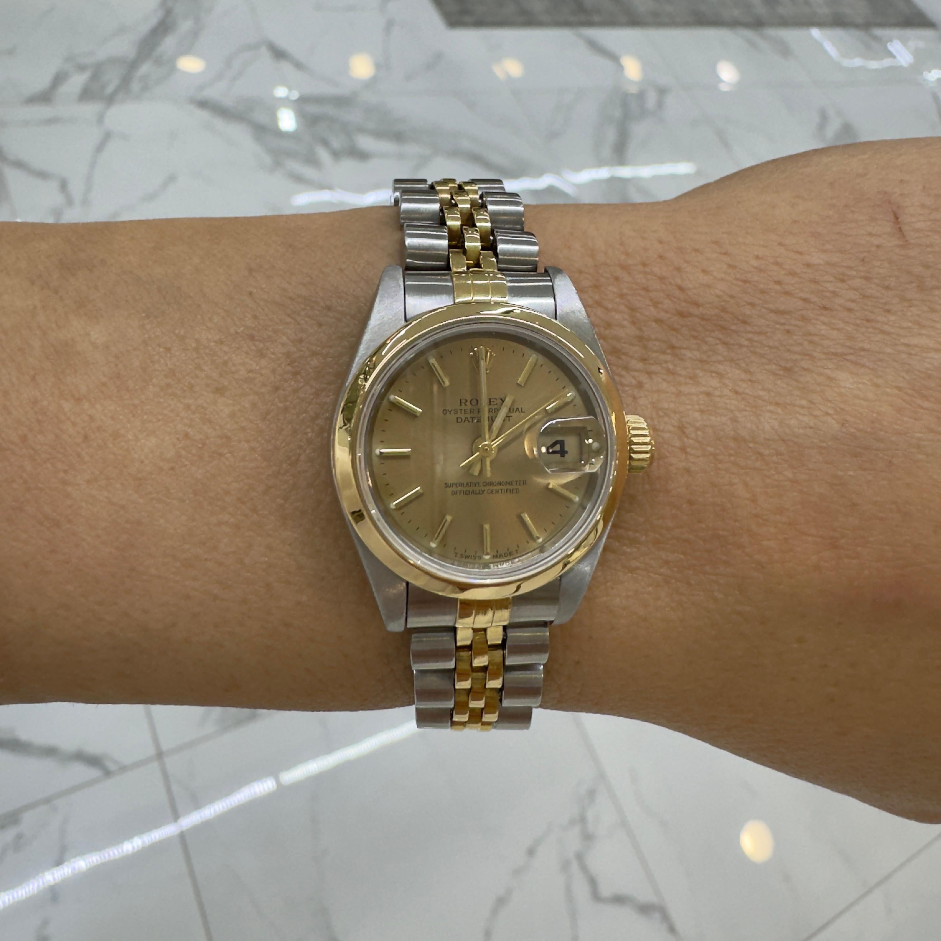 1996 Rolex Lady Datejust 26MM 69173 Jubiläum Gelbgold Edelstahl-Uhr 3