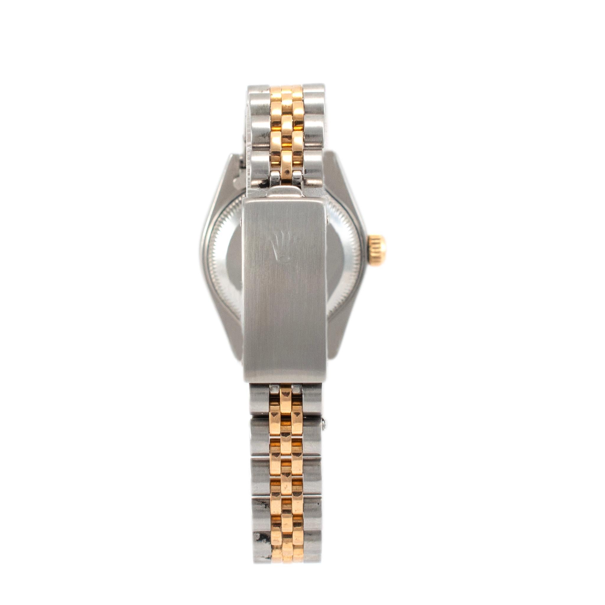 1996 Rolex Lady Datejust 26MM 69173 Weiße römische 18K Gelbgold & Stahluhr Damen