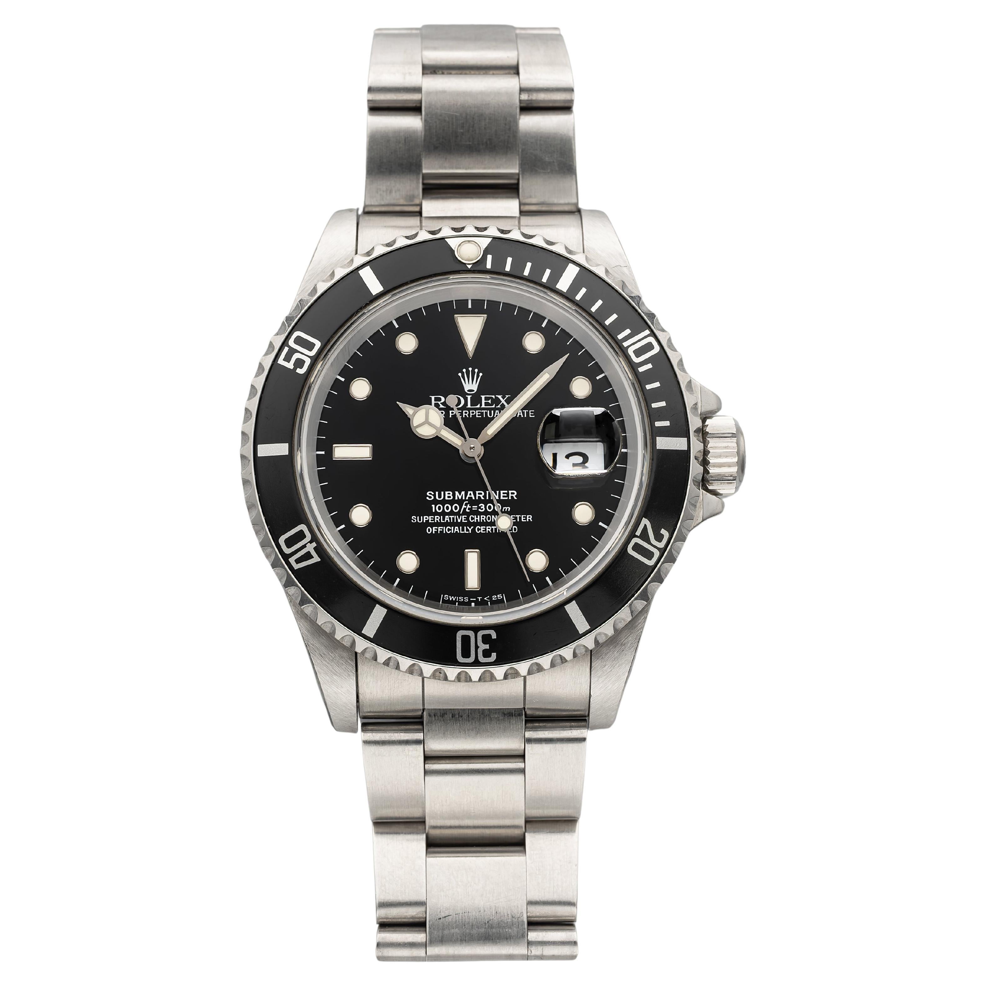 1996 Rolex Submariner Date 16610 Stainless Steel Tritium Dial Automatic 40mm