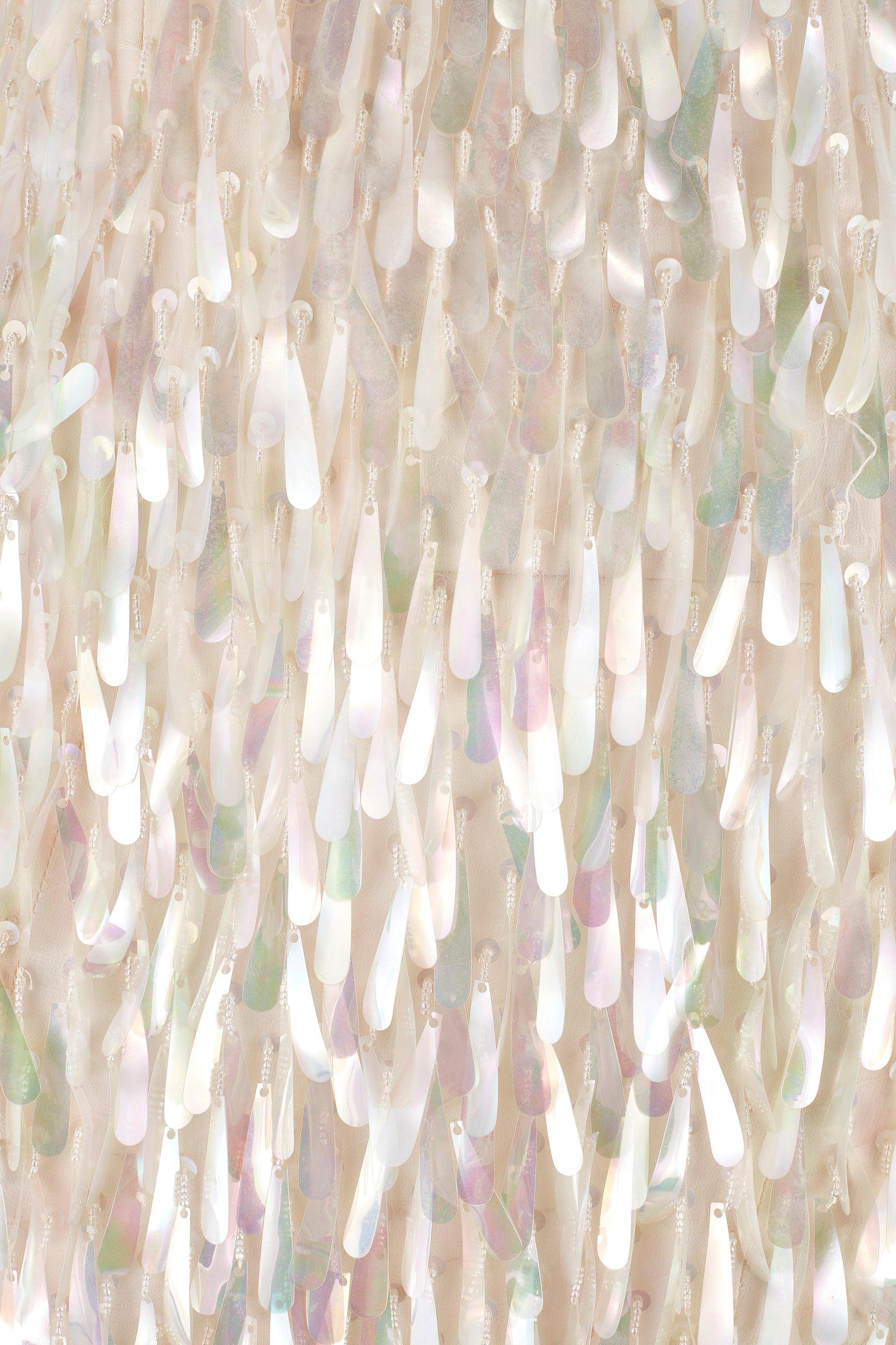 1996 Runway Katharine Hamnett Iridescent Paillette Beaded Dress In Good Condition In London, GB