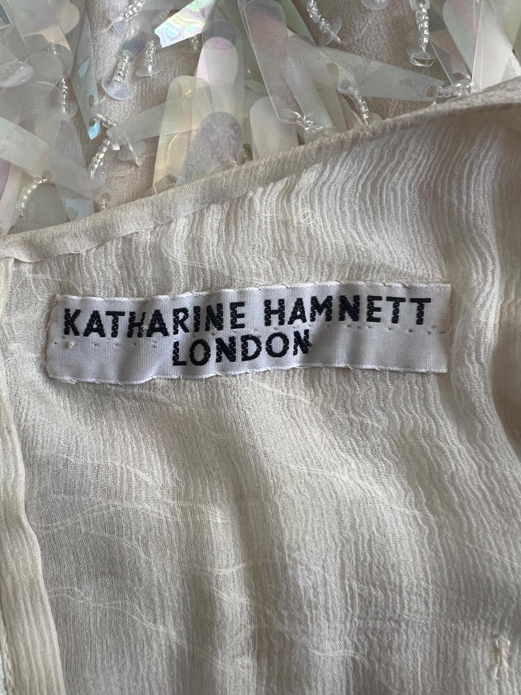 Women's 1996 Runway Katharine Hamnett Iridescent Paillette Beaded Dress