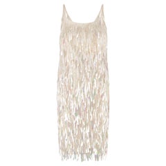 1996 Runway Katharine Hamnett Iridescent Paillette Beaded Dress