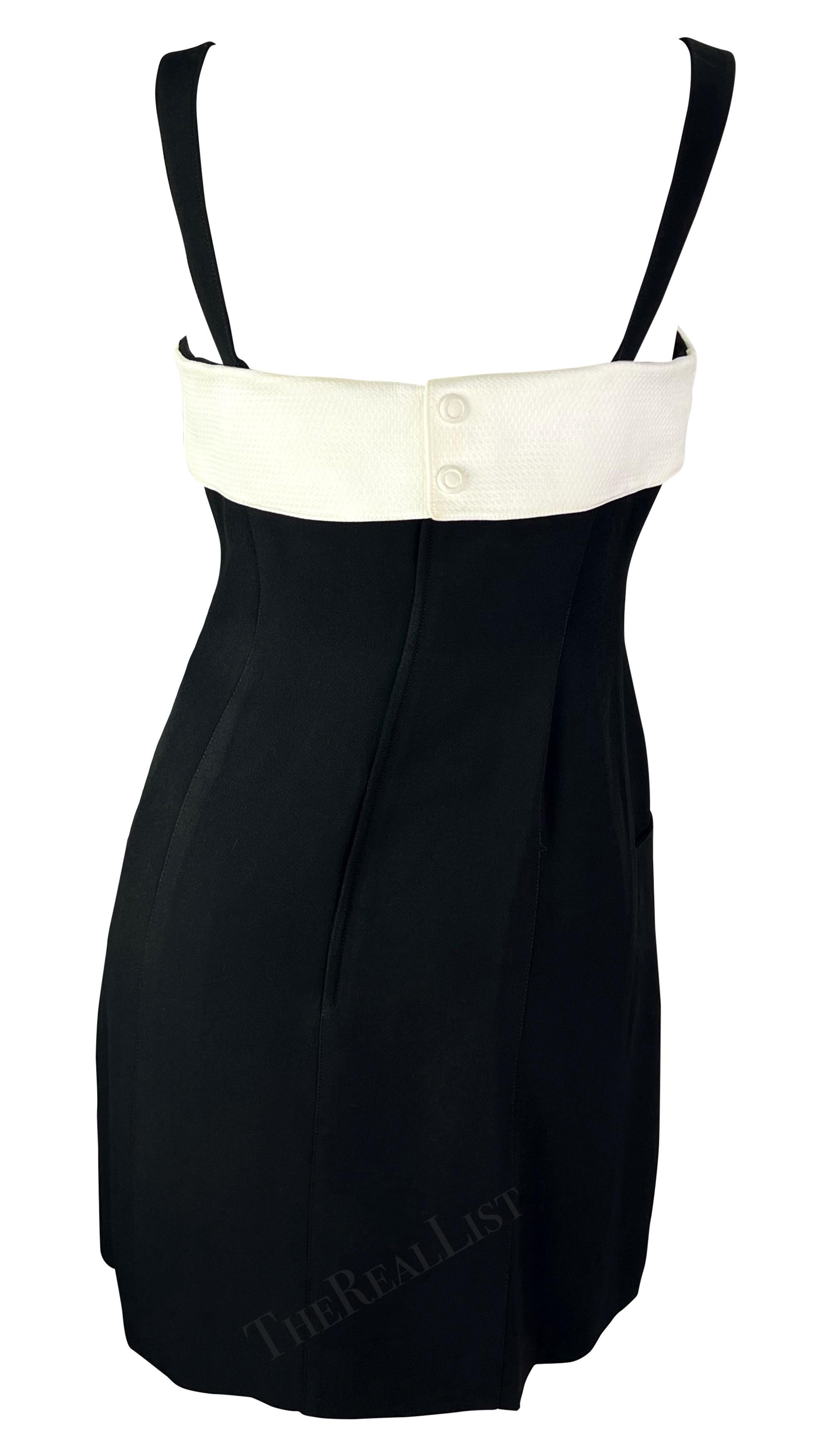 1996 Thierry Mugler Black White Anchor Accent Mini Dress 1