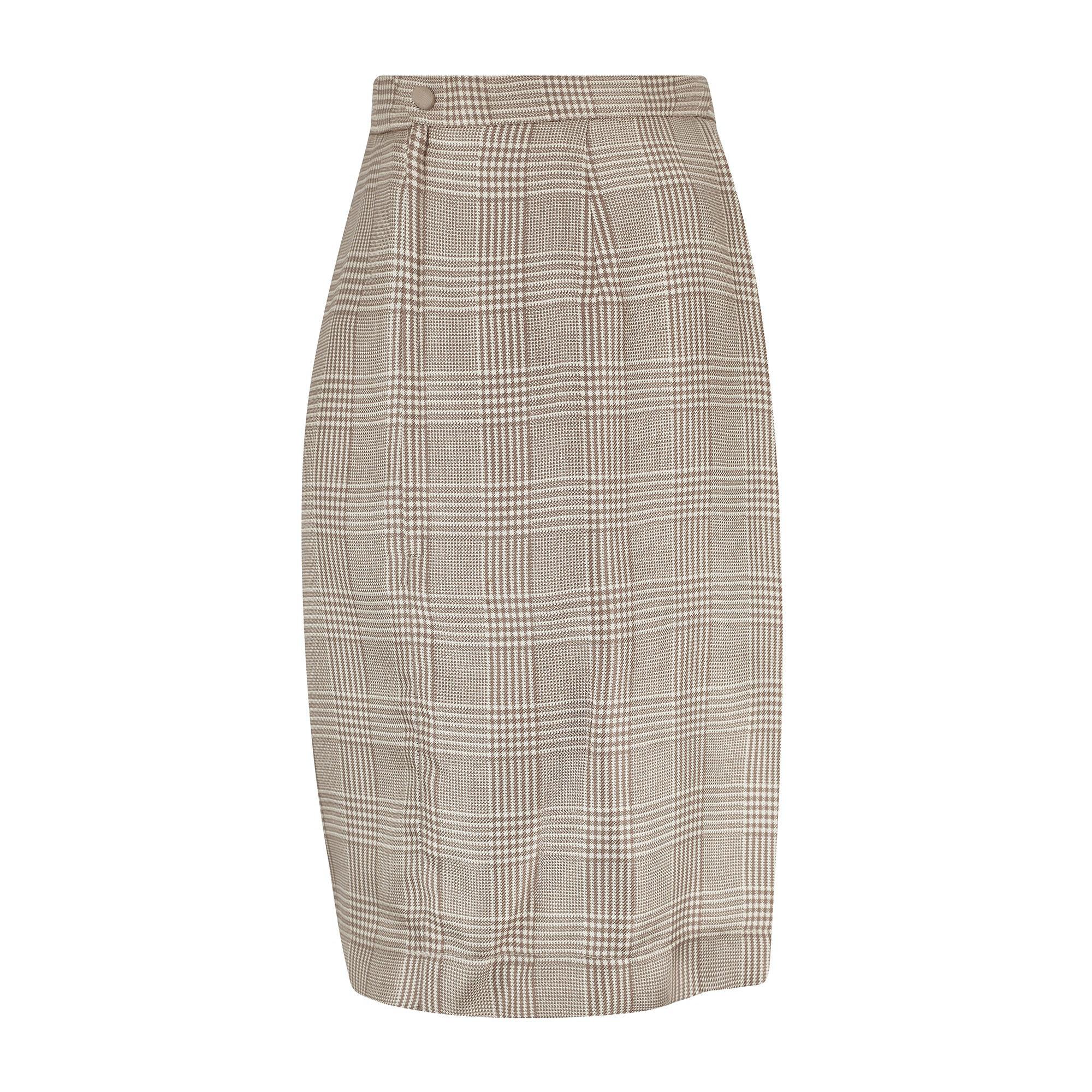 1996 Thierry Mugler Runway Costume 3 pièces à carreaux Prince of Wales marron en vente 1