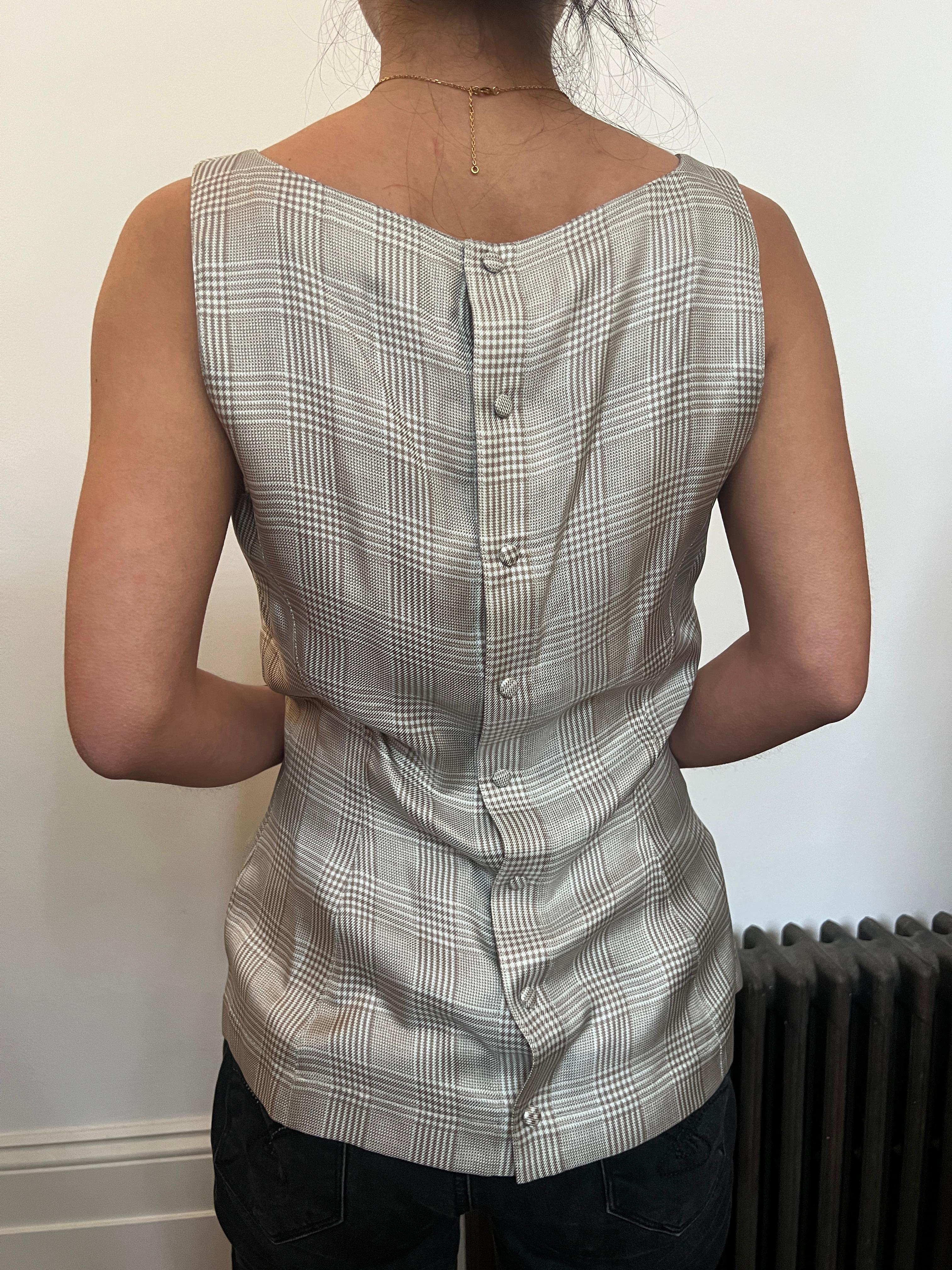 1996 Thierry Mugler Runway Costume 3 pièces à carreaux Prince of Wales marron en vente 4