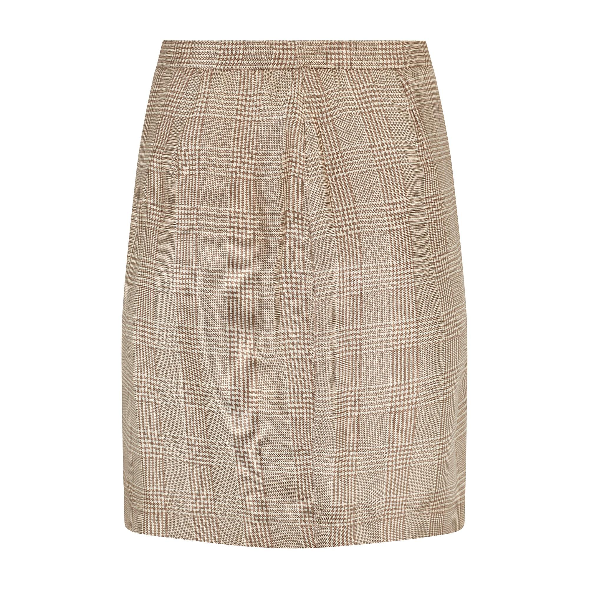 Women's 1996 Thierry Mugler Runway Documented Brown Prince of Wales Check Skirt Suit For Sale